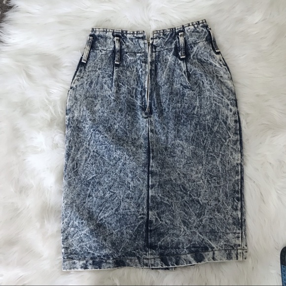 Vintage Blue Denim Pencil Skirt - Picture 7 of 8